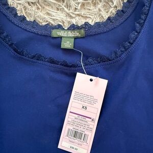 Wild Fable Royal Blue Lace Trim Top